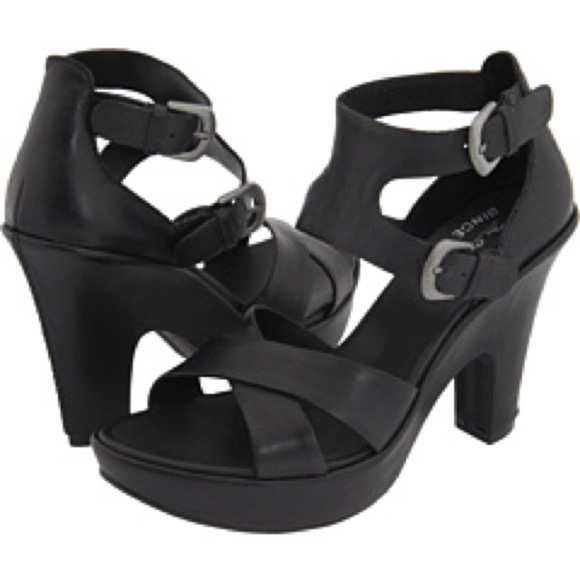 Kork-Ease Teresa Leather Platform Wedged Heeled Sandals - Picture 1 of 9